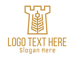 High End - Golden Wheat Tower logo design