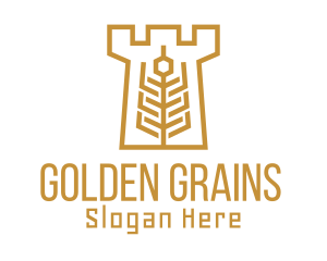 Golden Wheat Tower logo design
