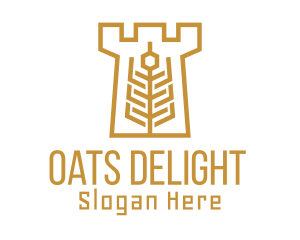 Oats - Golden Wheat Tower logo design