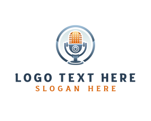 Vlog - Radio Sound Microphone logo design