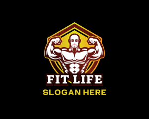 Fitness Muscle Gym logo design