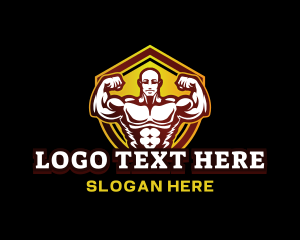 Hunk - Fitness Muscle Gym logo design