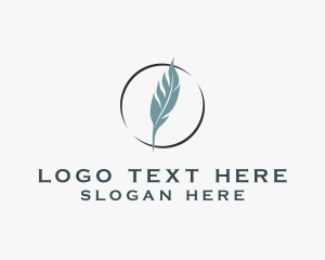 Blogger - Feather Quill Calligraphy logo design