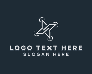 Quadcopter Surveillance Drone logo design