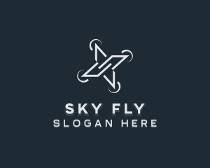 Quadcopter Surveillance Drone logo design