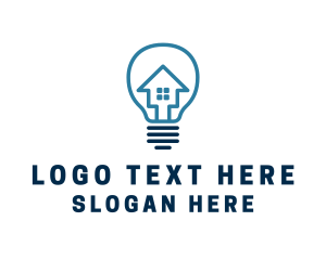 Roof - Real Estate Electrical Bulb logo design