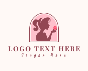 Pink Cupcake Pastry Logo