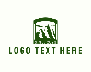 Trekking - Window Mountain Camping logo design