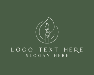 Decor Candlelight Flame logo design