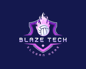 Blazing Volleyball League logo design