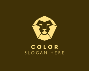 Modern Geometric Lion logo design