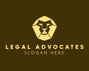 Modern Geometric Lion logo design