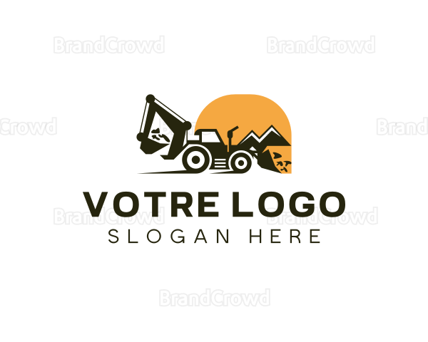 Machinery Backhoe Loader Logo