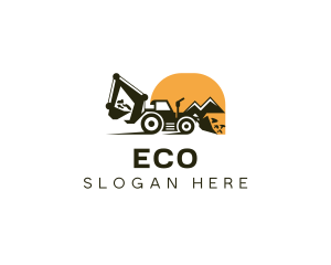 Heavy Equipment - Machinery Backhoe Loader logo design