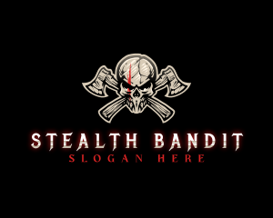 Skull Axe Weapon Logo