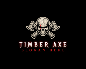 Skull Axe Weapon logo design