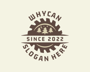 Woodcutter - Lumber Mill Saw Badge logo design