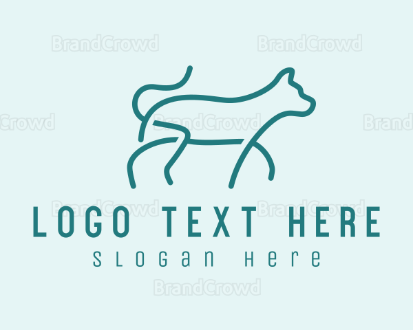 Walking Pet Outline Logo