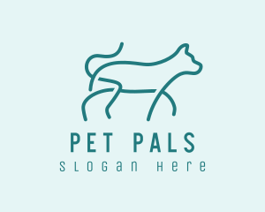 Walking Pet Outline  logo design