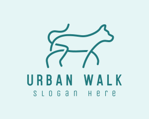 Walking Pet Outline  logo design