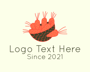 Organic Produce - Carrot Harvest Basket logo design
