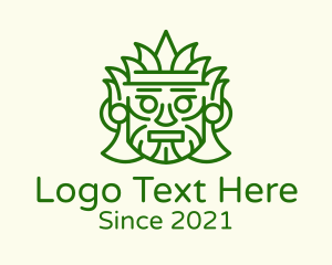 Mayan God - Aztec Leaf Mask logo design