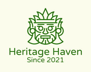 History - Aztec Leaf Mask logo design