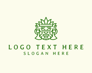 Abstract - Aztec Leaf Mask logo design