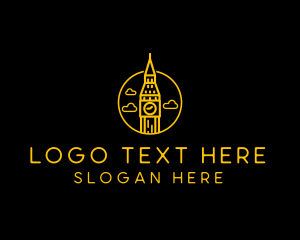 Classical Building - Big Ben Clock Tower logo design