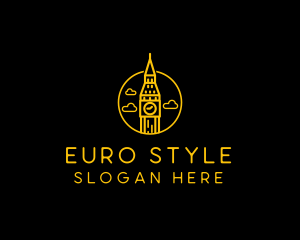 Europe - Big Ben Clock Tower logo design