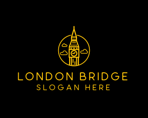 London - Big Ben Clock Tower logo design