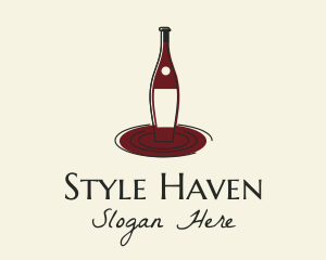 Bartending - Elegant Wine Bottle logo design