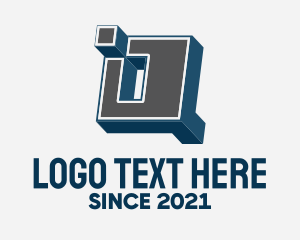Blocky - 3D Graffiti Number 0 logo design