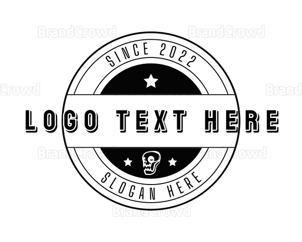 Hipster Skull Badge Logo