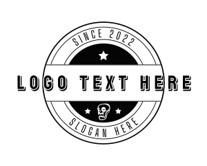 Hipster Skull Badge logo design