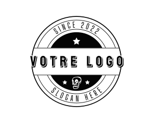 Hipster Skull Badge logo design