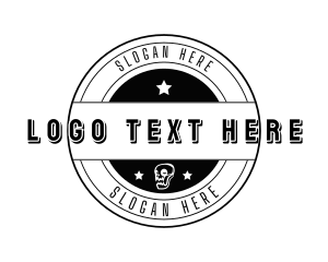 Hipster Skull Badge Logo