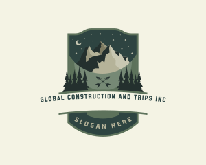 Mountain Outdoor Campsite Logo