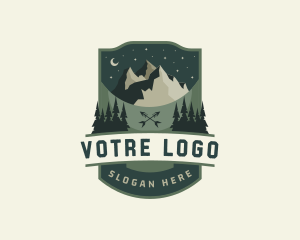 Mountain Outdoor Campsite logo design