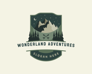 Mountain Outdoor Campsite logo design