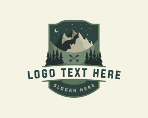 Trip - Mountain Outdoor Campsite logo design