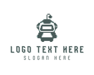 Retro - Pixel Robotics Arcade logo design