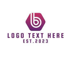 Black Hexagon - Hexagon Modern Letter B Business logo design