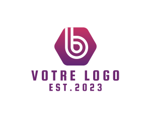 Mobile Application - Hexagon Modern Letter B Business logo design