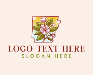 Peach Blossom - Arkansas Apple Blossom logo design