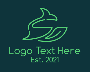 Organic - Whale Leaf Nature Wilderness logo design