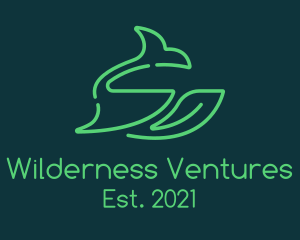 Whale Leaf Nature Wilderness logo design