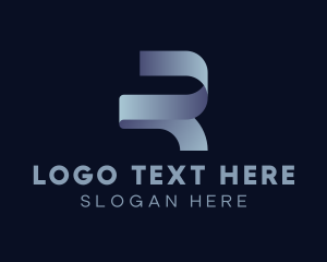 Network - Metallic Letter R Business Firm logo design