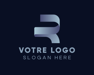 Metallic Letter R Business Firm logo design