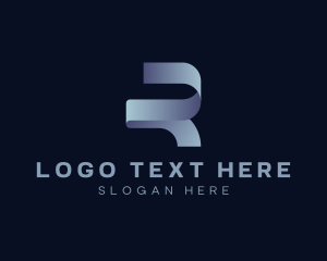 Metallic Letter R Business Firm logo design